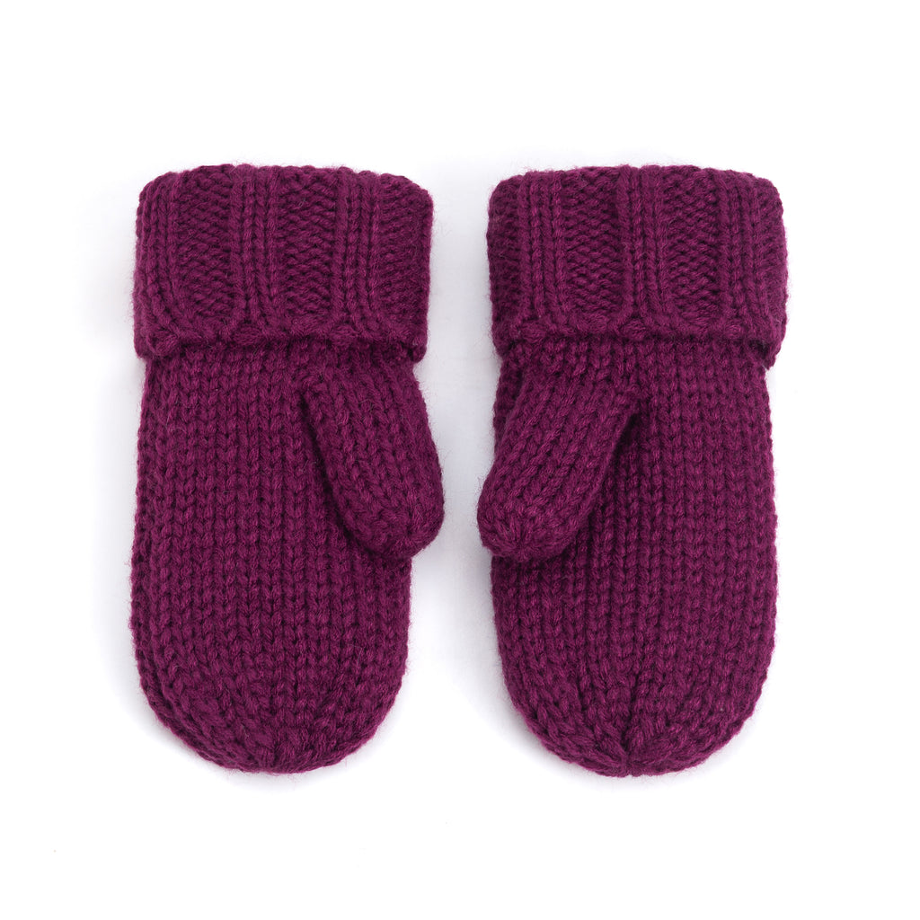 Essential Knit Mittens with Fleece for Kids 3-12 Y- Cold Weather Basic Accessory