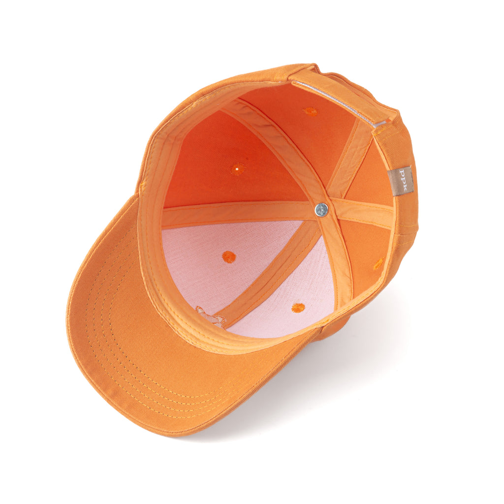 Vintage Orange Kids Baseball Hat: Little Fox, Soft Cotton (3-6/7 Years)