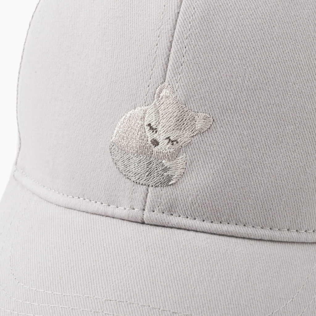 Kids Gray Baseball Cap with Little Fox Embroidery (Age 3-6/7Y) Unisex