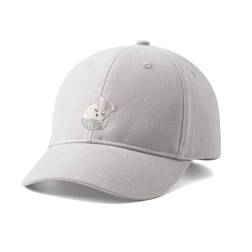 Kids Gray Baseball Cap with Little Fox Embroidery (Age 3-6/7Y) Unisex