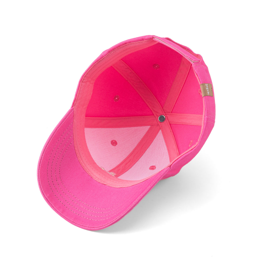 Girls' Hot Pink Baseball Hat- Cotton Fox Patch Cap (3-6/7Years)