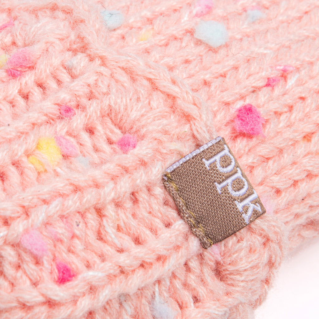 Girls Fun Speckled Knit Mittens with Scalloped Lace Cuff, for Kids All Ages 1-12 Years, Fleece-lined