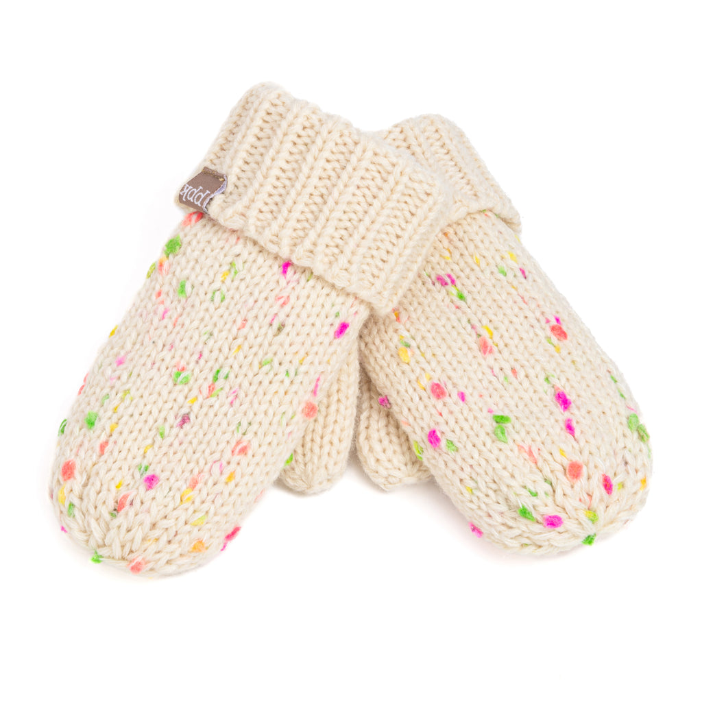 Girls Fun Speckled Knit Mittens for Kids All Ages 1-12 Years, Premium Quality, Fleece-lined Cold Weather Essential