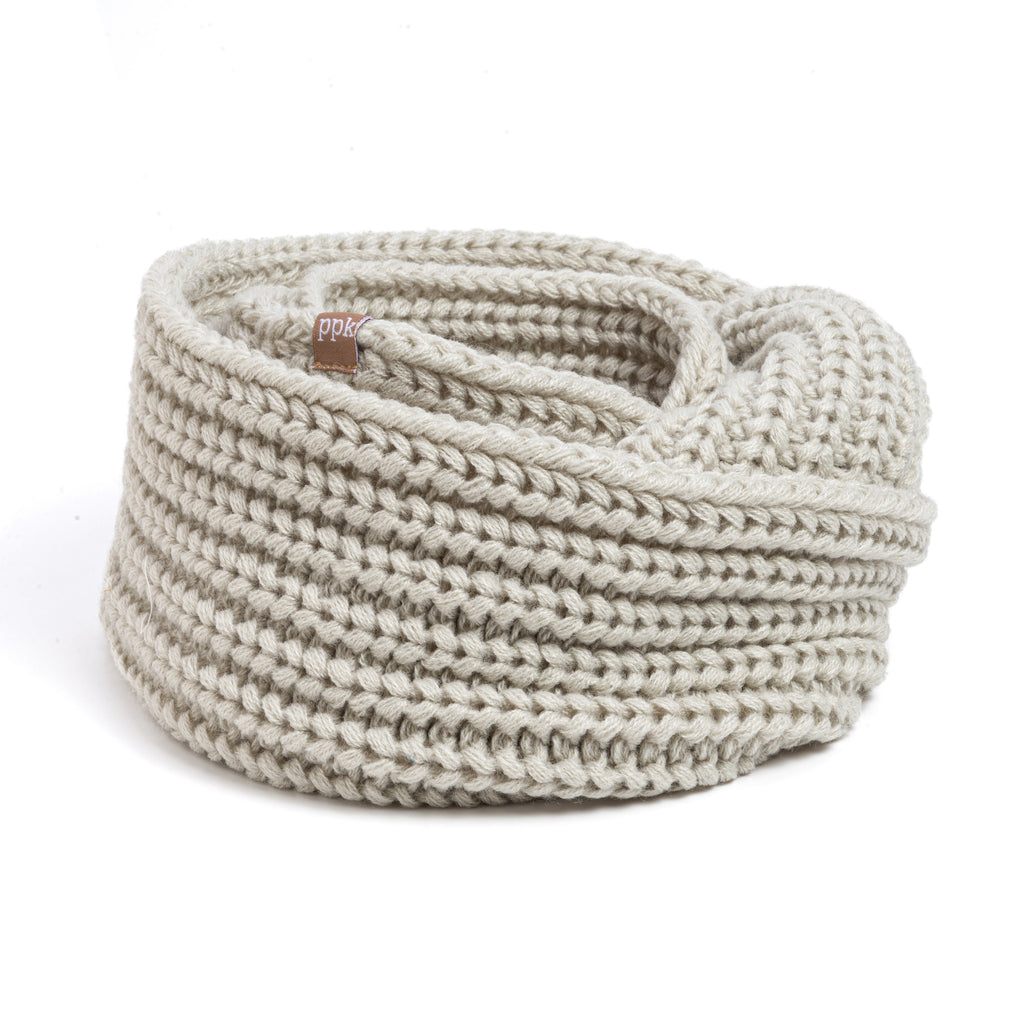 Kids Knitted Infinity Scarf - Heather Grey - One Size, Unisex
