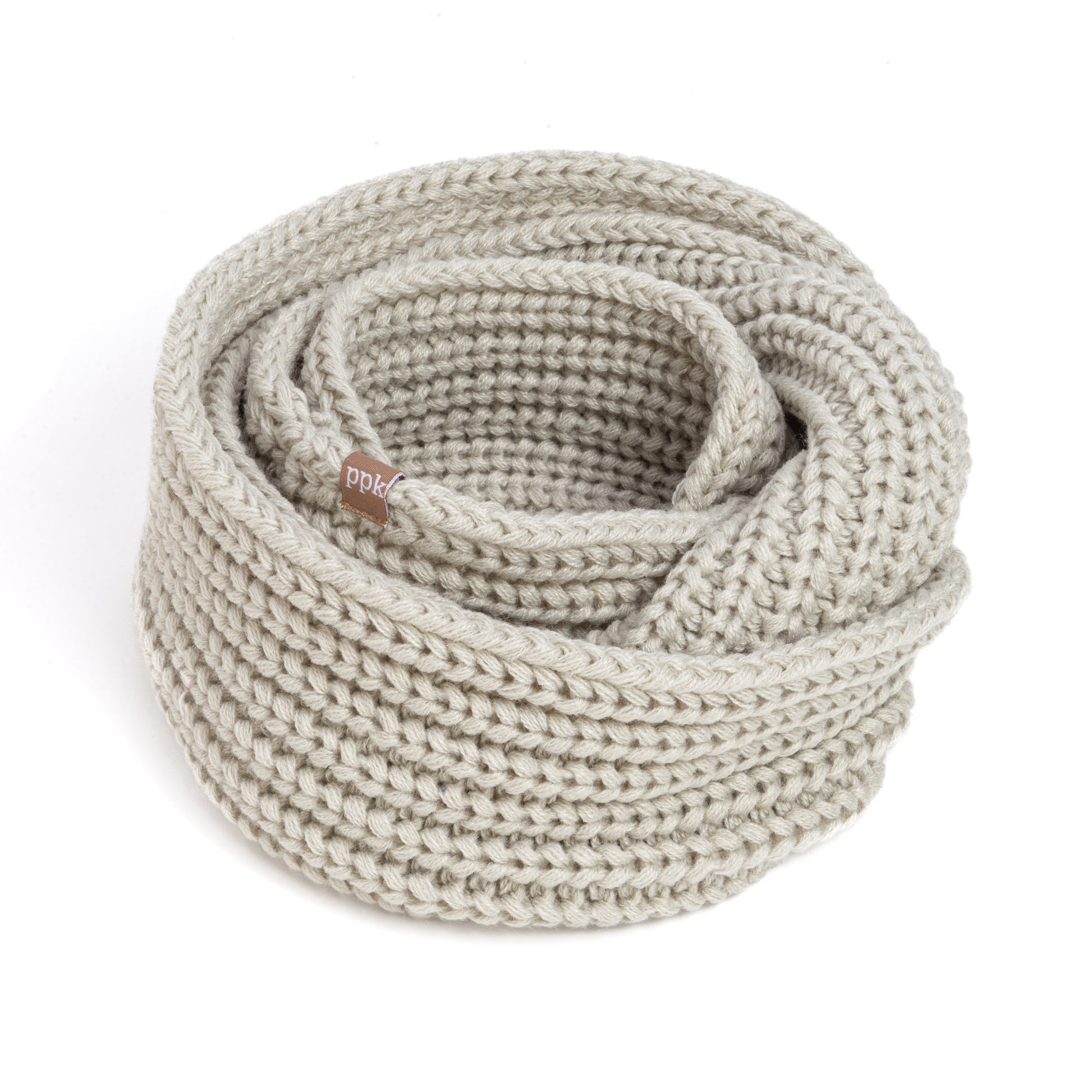 Kids Knitted Infinity Scarf - Heather Grey - One Size, Unisex