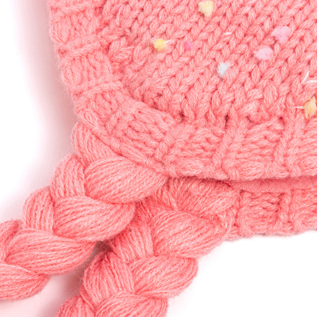 Girls Warm Knit Earflap Hat, Fleece Lined Cold-Weather Essential for Kids 1-12 Years
