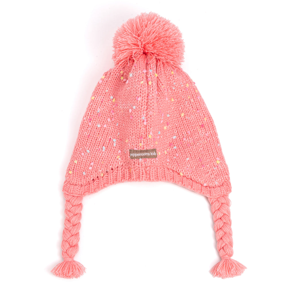 Girls Warm Knit Earflap Hat, Fleece Lined Cold-Weather Essential for Kids 1-12 Years