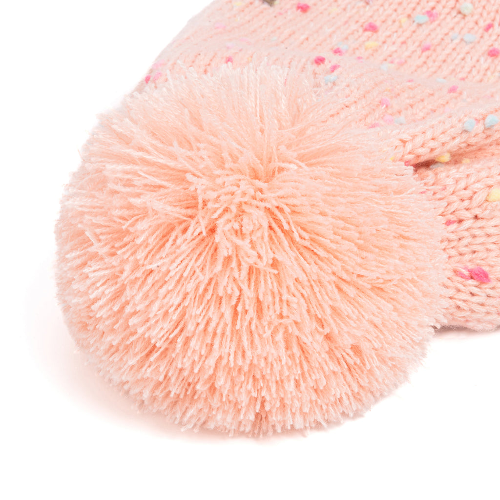 Girls Warm Knit Earflap Hat, Fleece Lined Cold-Weather Essential for Kids 1-12 Years