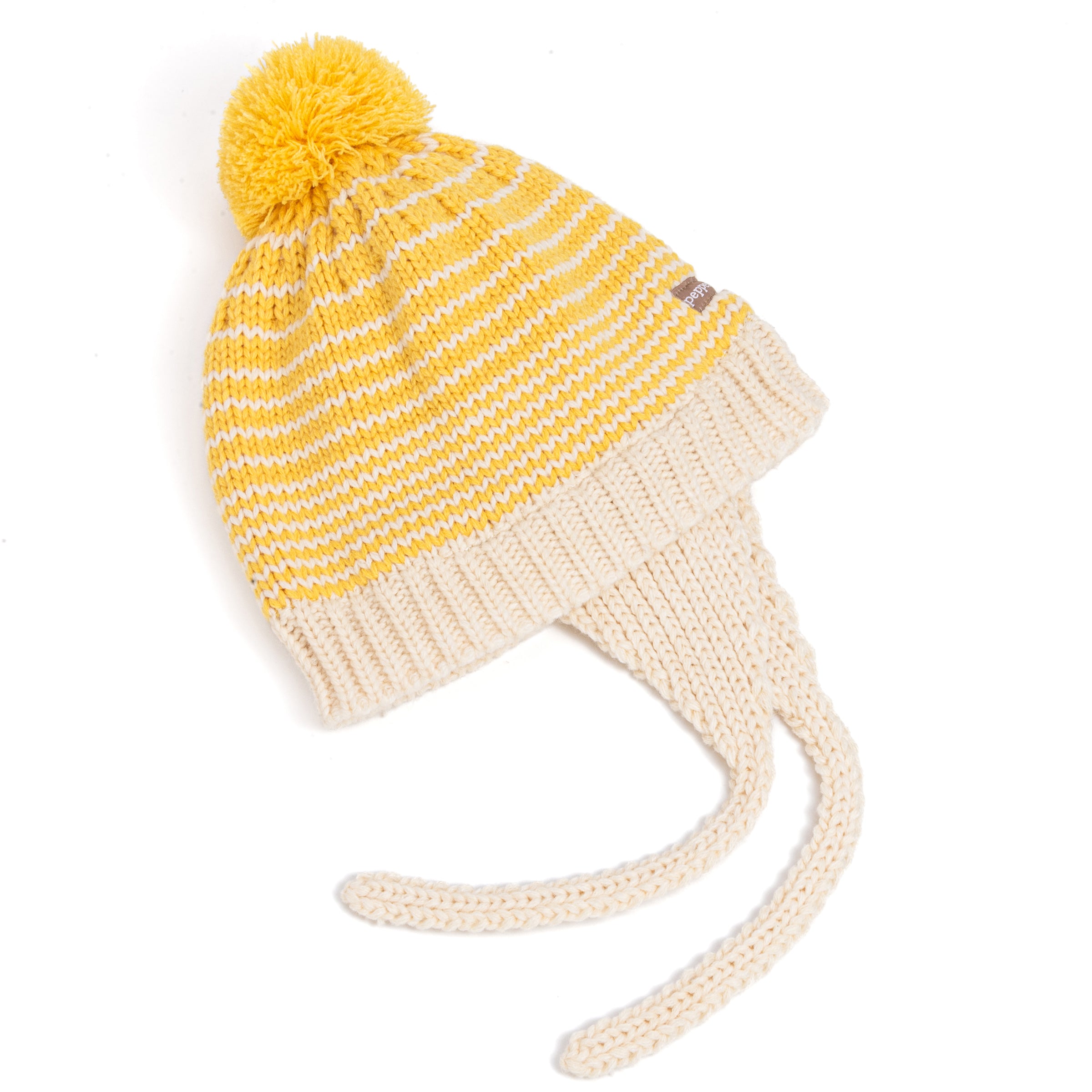 Warm Earflap Stripe Beanie Hat with Strap for Toddlers/Little Kids 1-6 Years