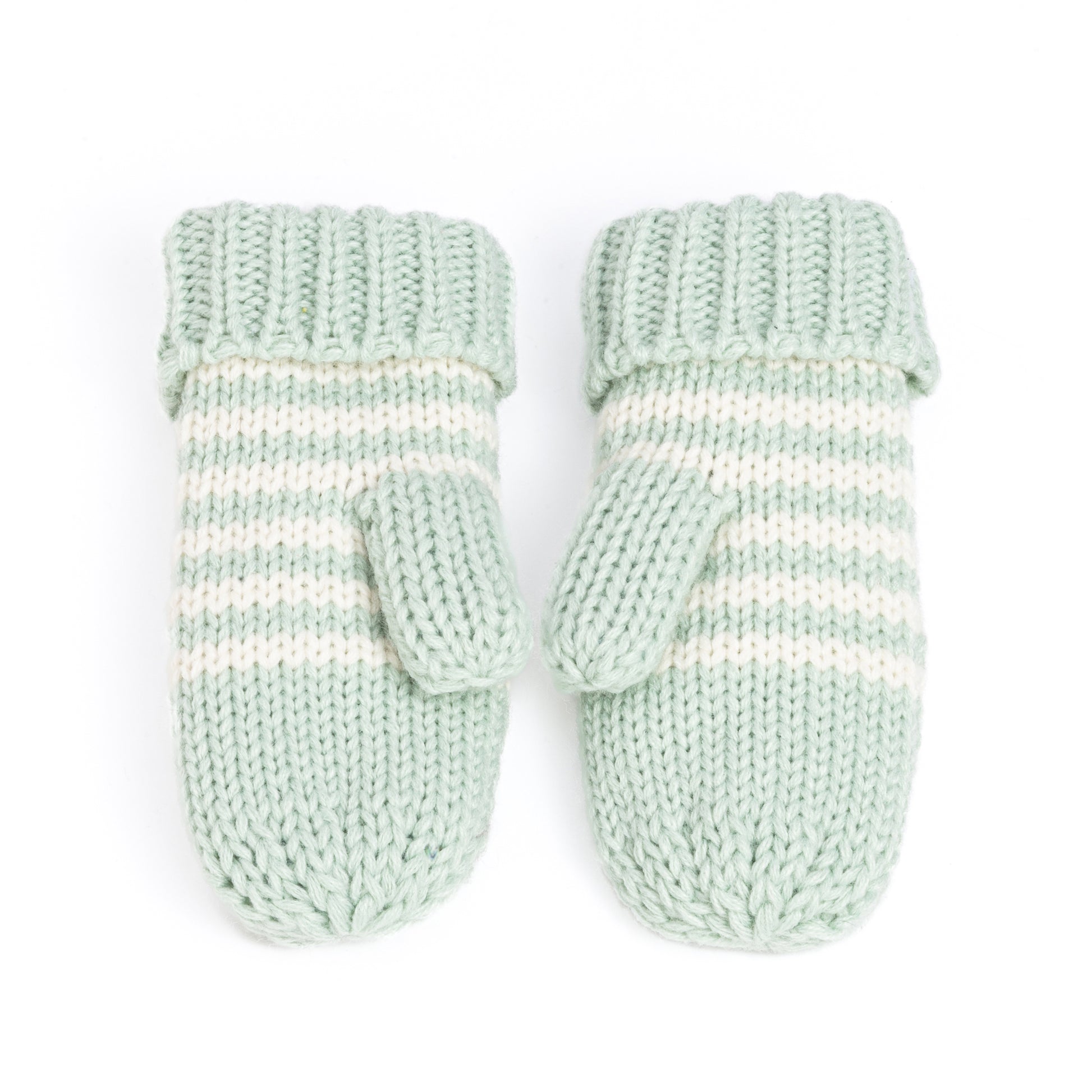 Kids Kitty Cat Stripe Knit Mittens - Soft, Fleece Lined, For Toddlers and Children of All Ages