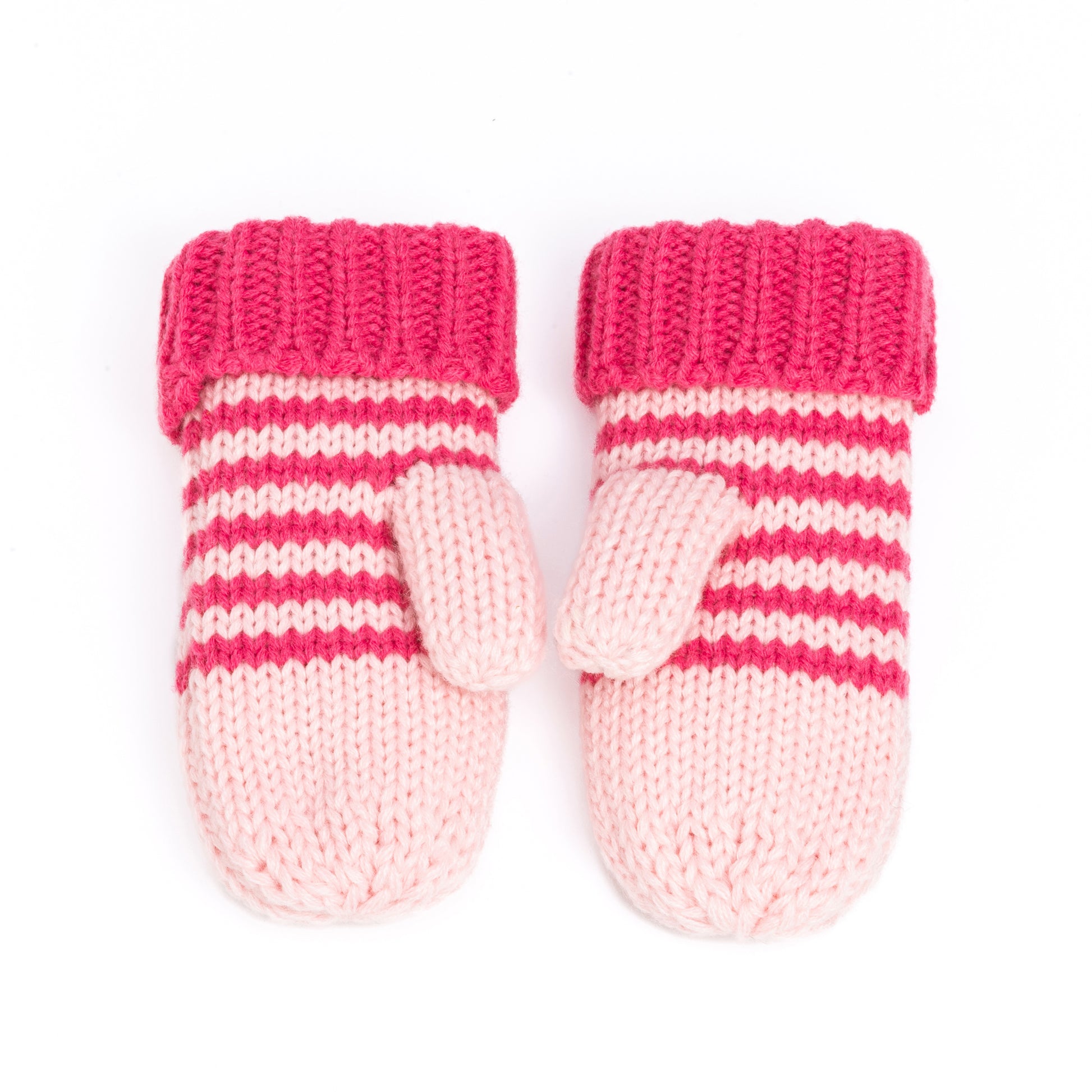 Kids Kitty Cat Stripe Knit Mittens - Soft, Fleece Lined, For Toddlers and Children of All Ages
