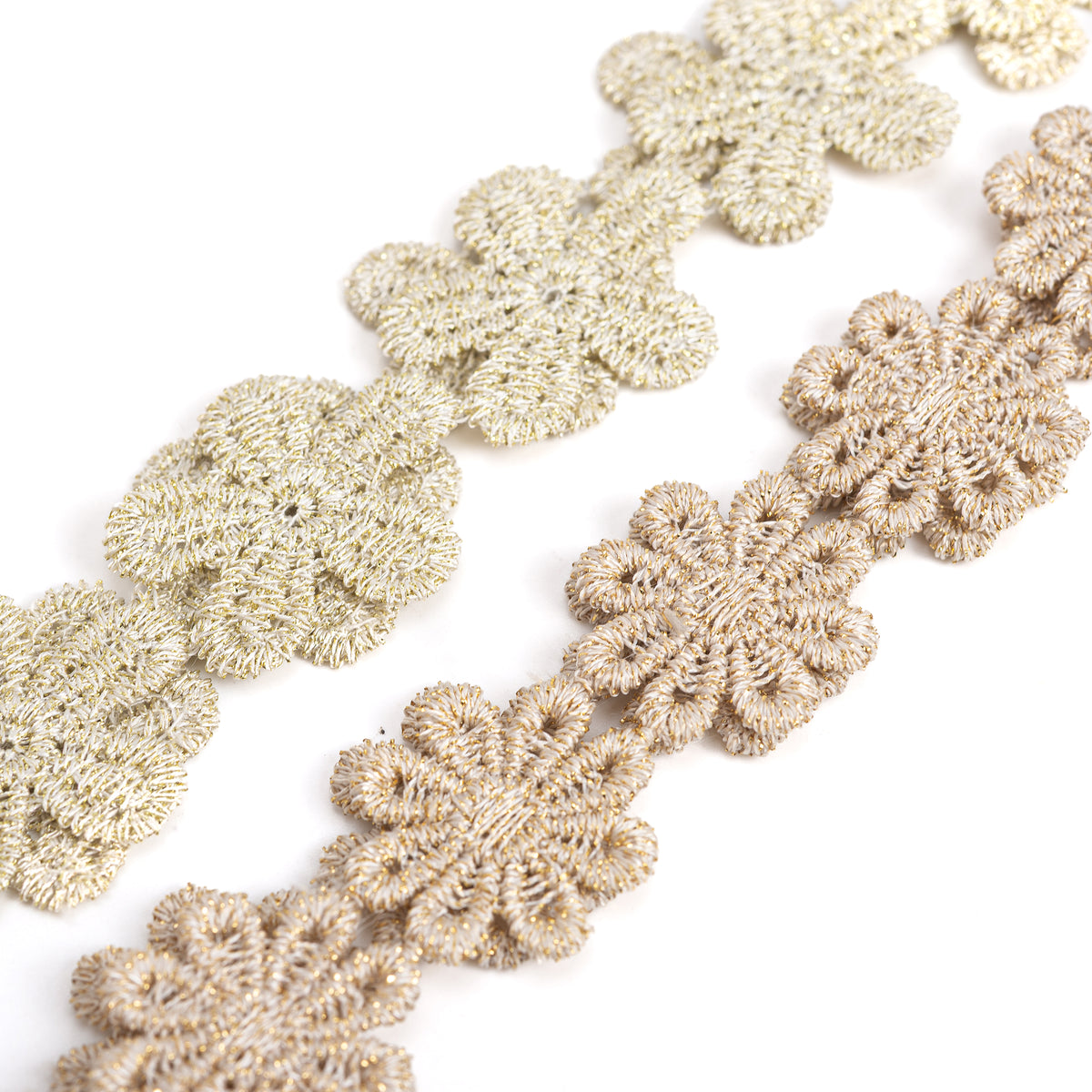 Girls Shiny Gold Floral Lace Headband