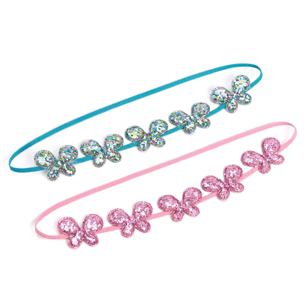 Little Girls Sparkly Butterfly Headband- Toddlers and Kids 3-8 Years
