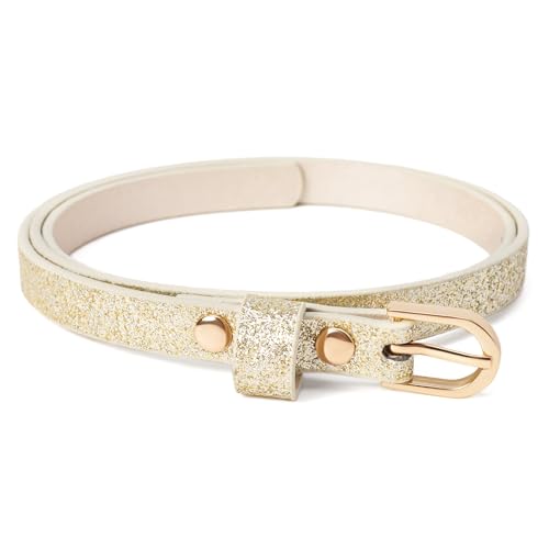 Ultra-Skinny Sparkly Glitter Belt for Girls 4 to 14