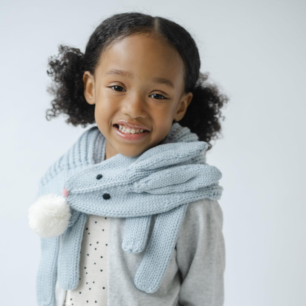 Girls Bunny Rabbit, Critter Knitted Neck Scarf- (Children Age 4/5-12Yr)