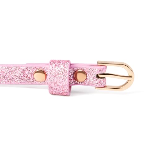 Ultra-Skinny Sparkly Glitter Belt for Girls 4 to 14