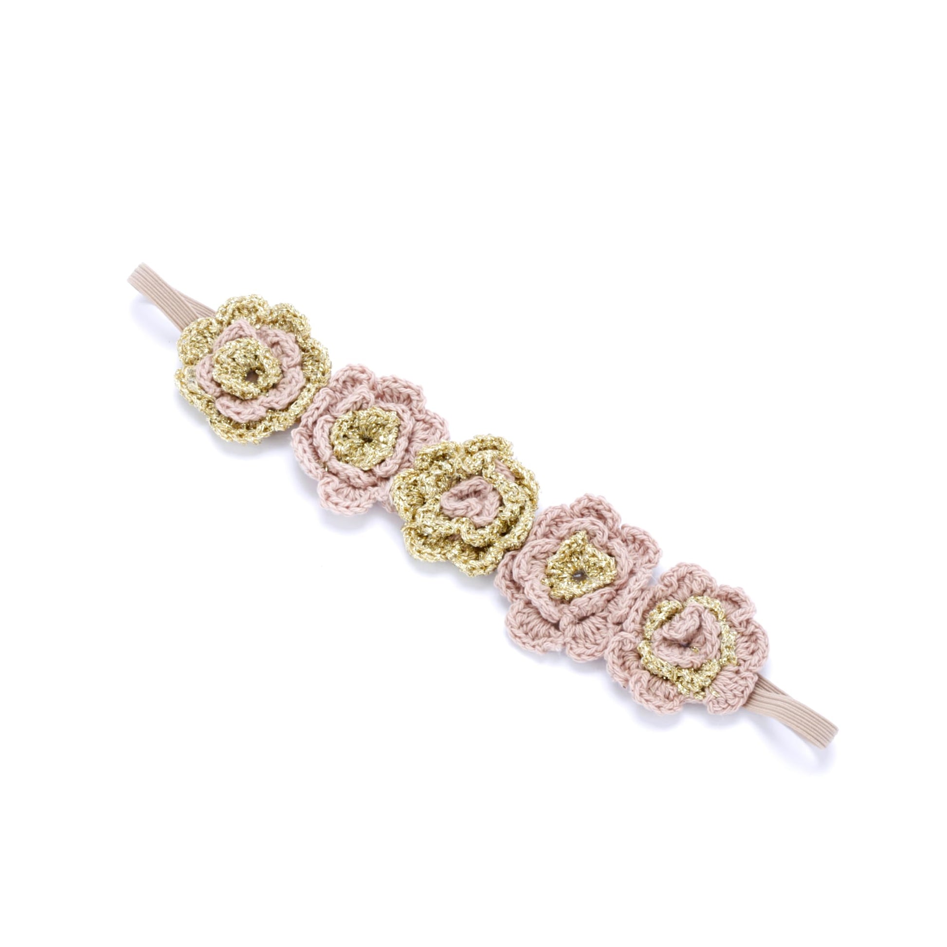 Peppercorn Kids Girls Flower Crown Headband (Age 3-8 Years) - Unique Design, Artisan Knit Hairband for Toddlers and Young Girls