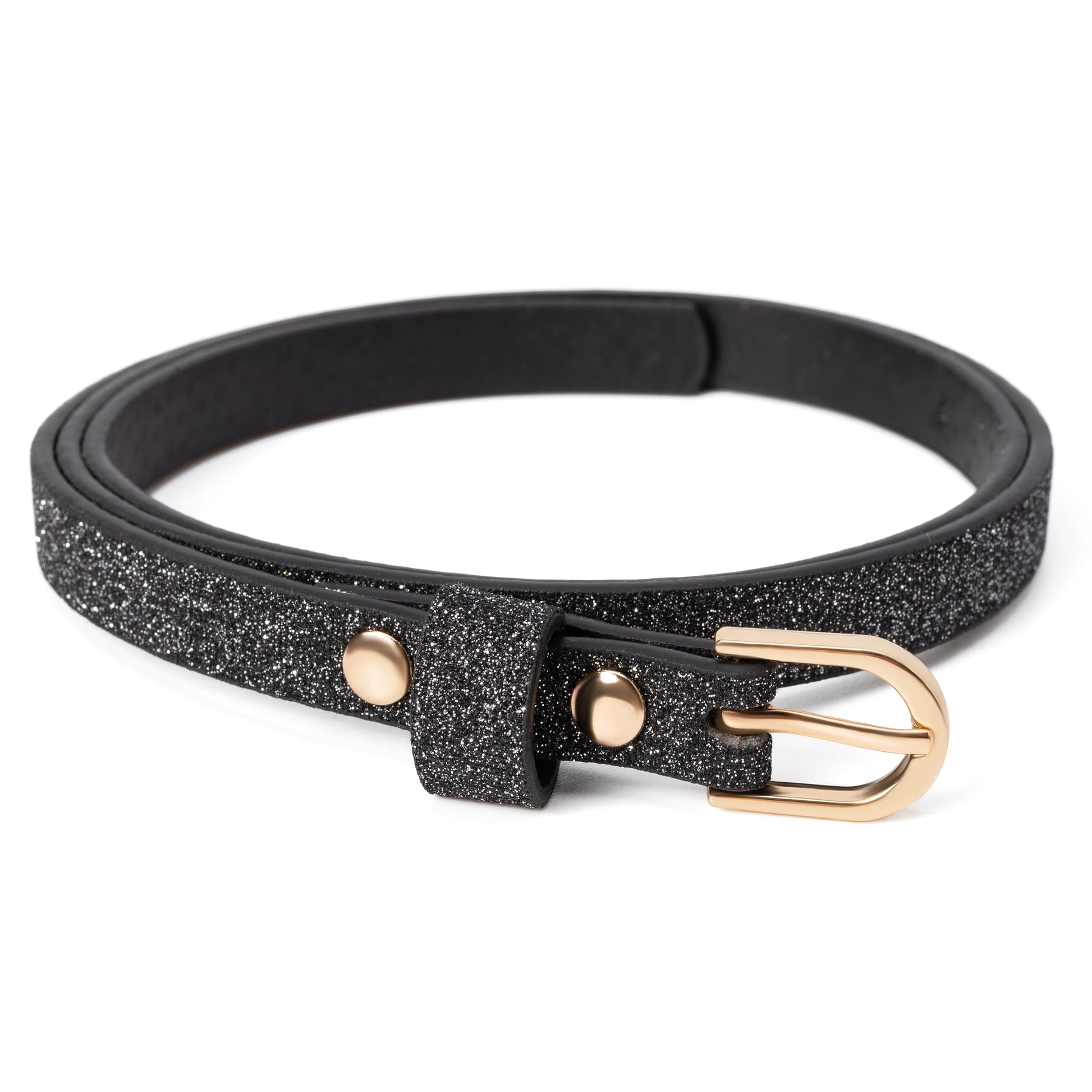 Ultra-Skinny Sparkly Glitter Belt for Girls 4 to 14