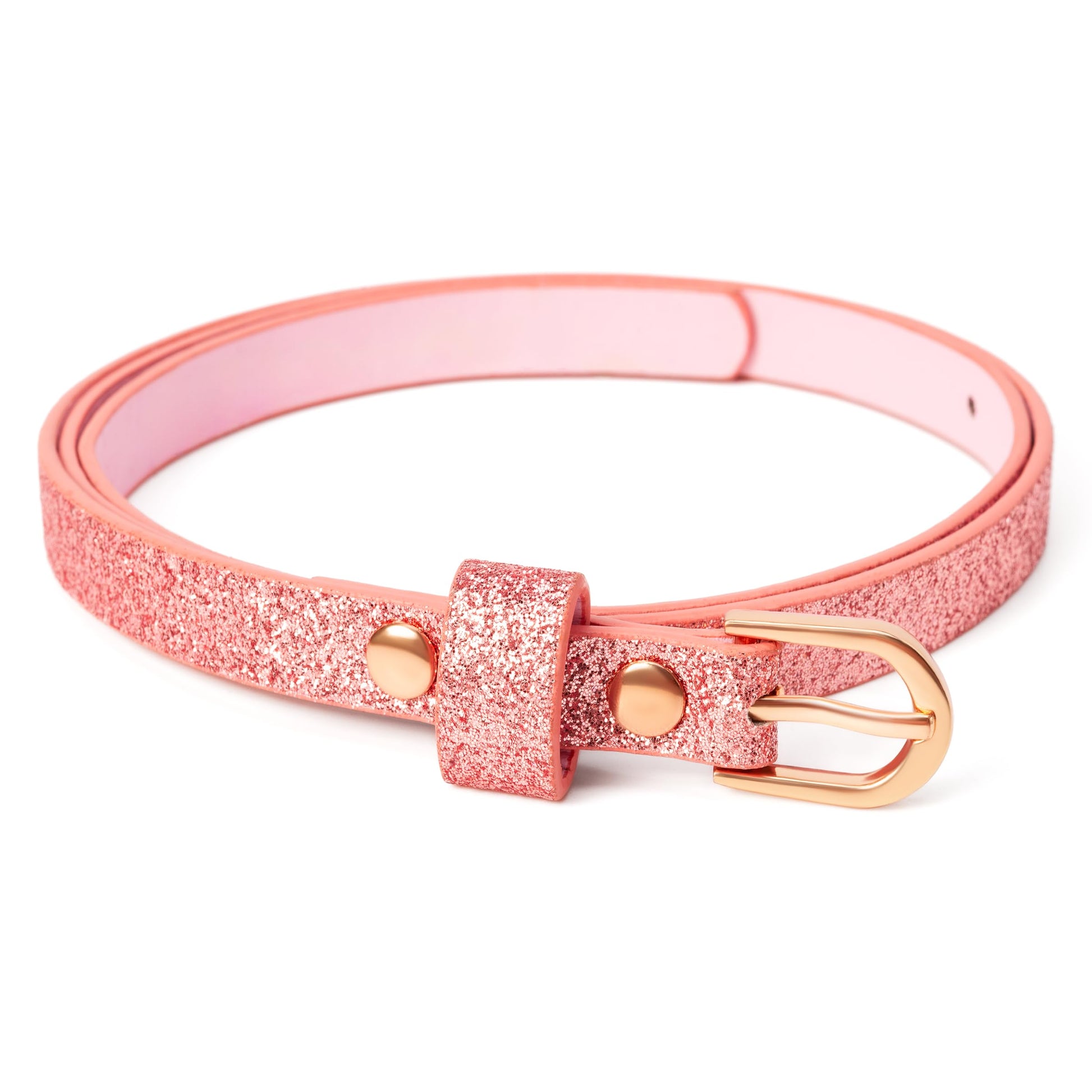 Ultra-Skinny Sparkly Glitter Belt for Girls 4 to 14