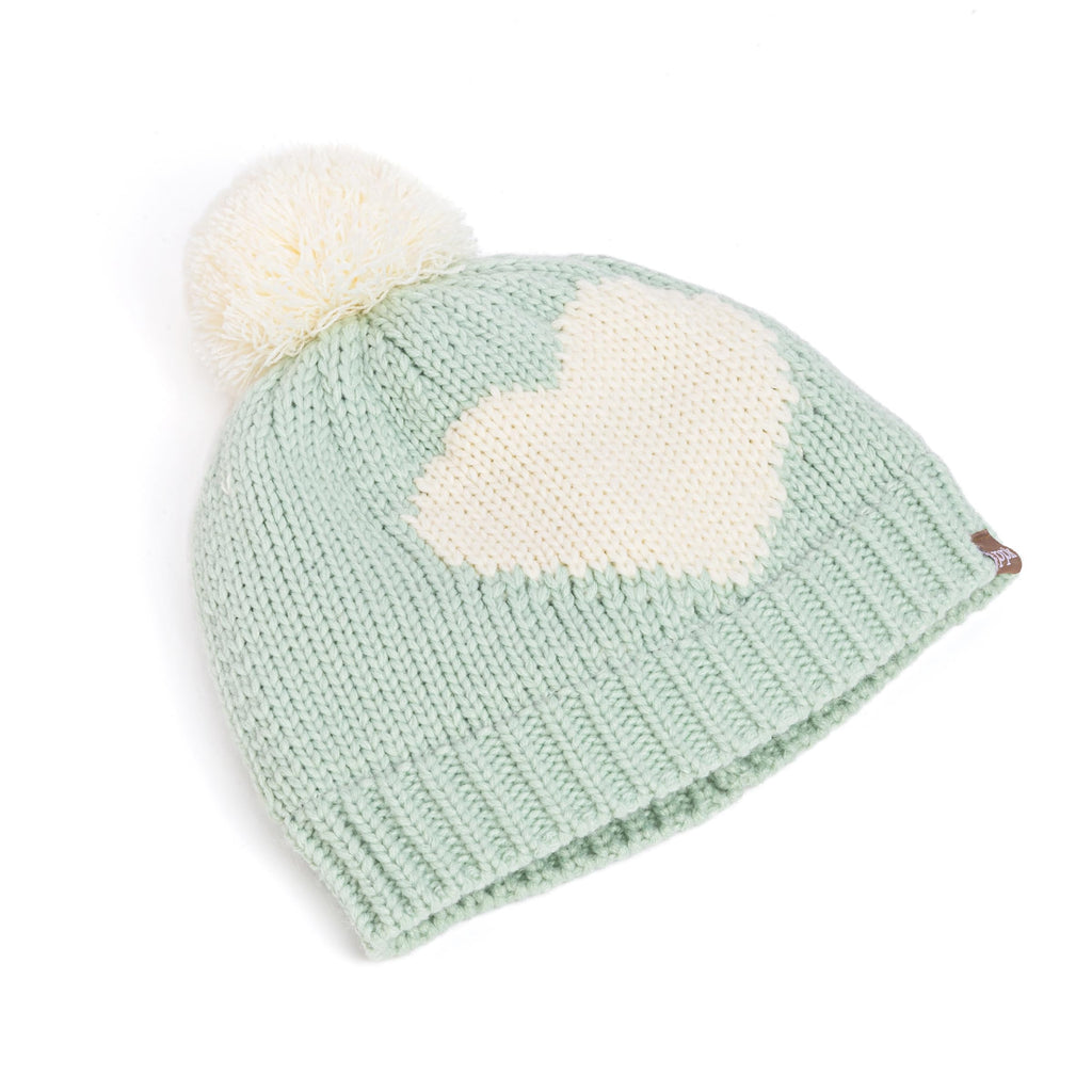 Knit Kids Fall Winter Hat with Heart Design for Girls 1-6 Years, Fleece-Lined for Cold Weather