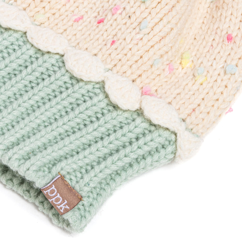 Cupcake Shaped Knit Beanie Hat 2-Pc Set with Mittens, for Toddler, Girls 2-6 Y, Cute Novelty Design