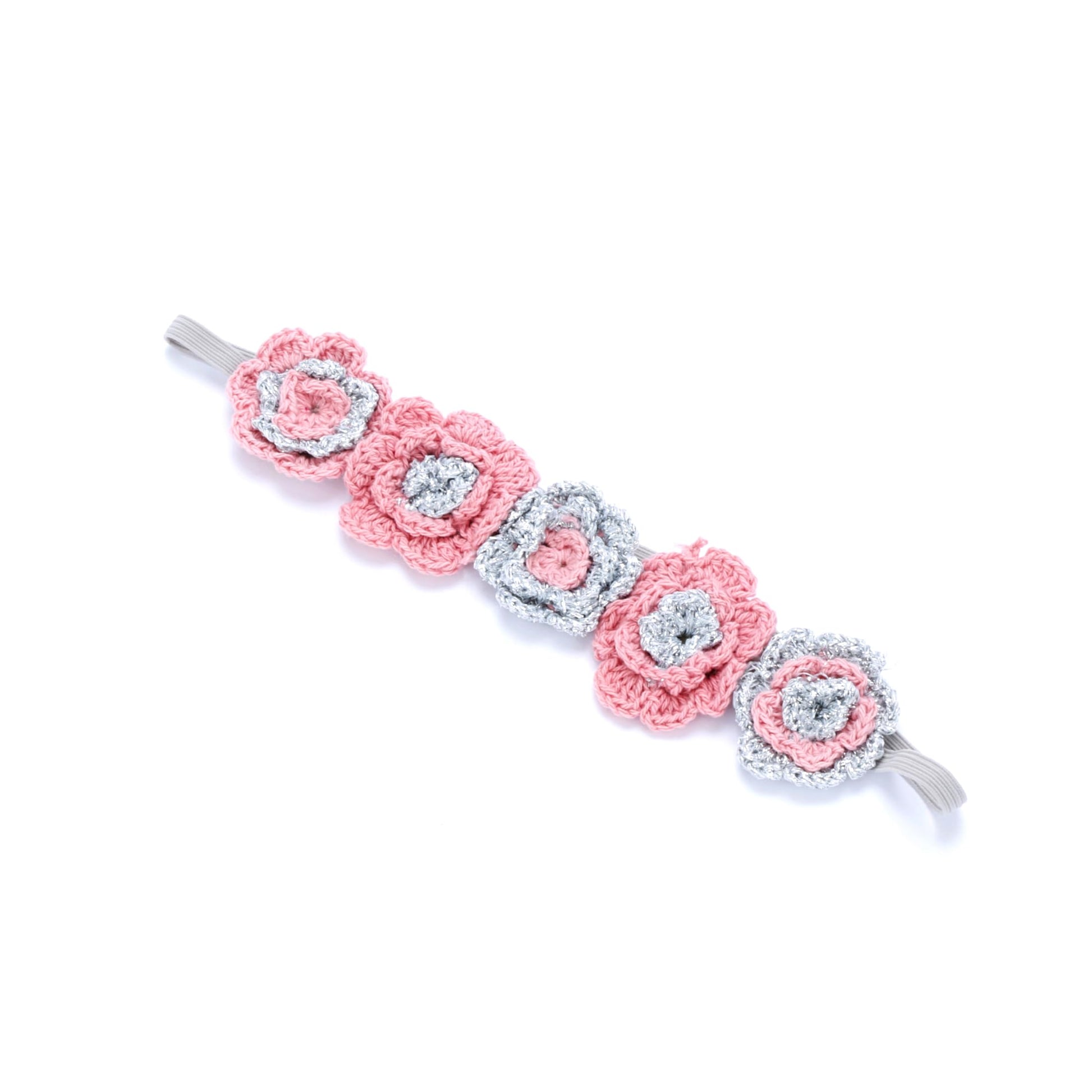 Peppercorn Kids Girls Flower Crown Headband (Age 3-8 Years) - Unique Design, Artisan Knit Hairband for Toddlers and Young Girls