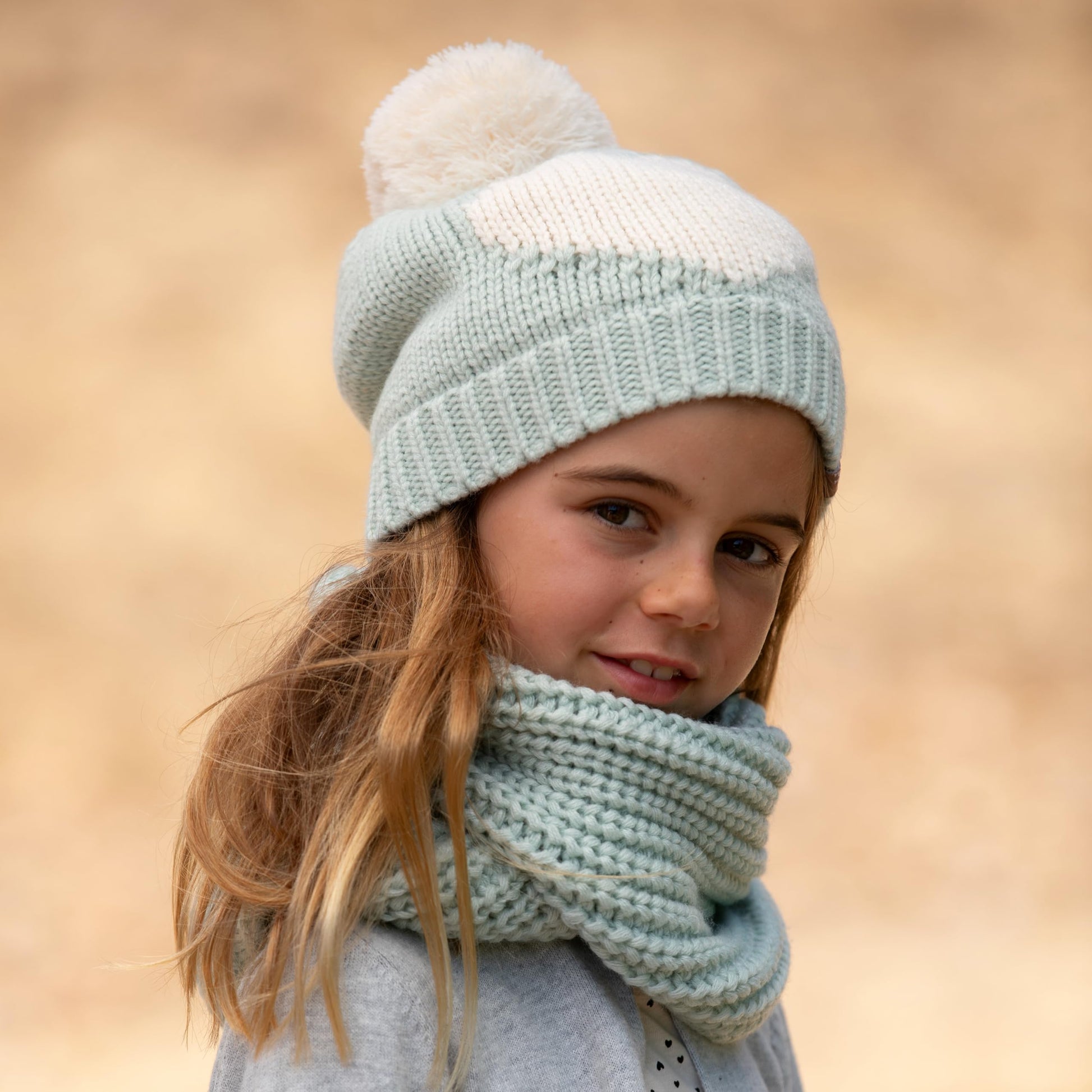 Knit Kids Fall Winter Hat Set for Girls 1-6 Years, Fleece-Lined for Cold Weather, Cute Heart Design