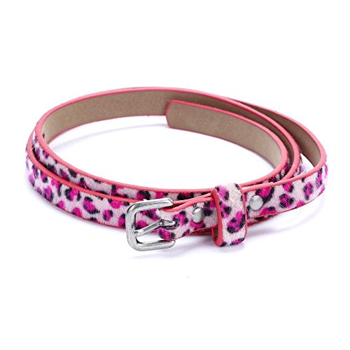 Kids Leopard Print Leather Belt, Stylish and Durable for Girls Age 4-14 Year Old
