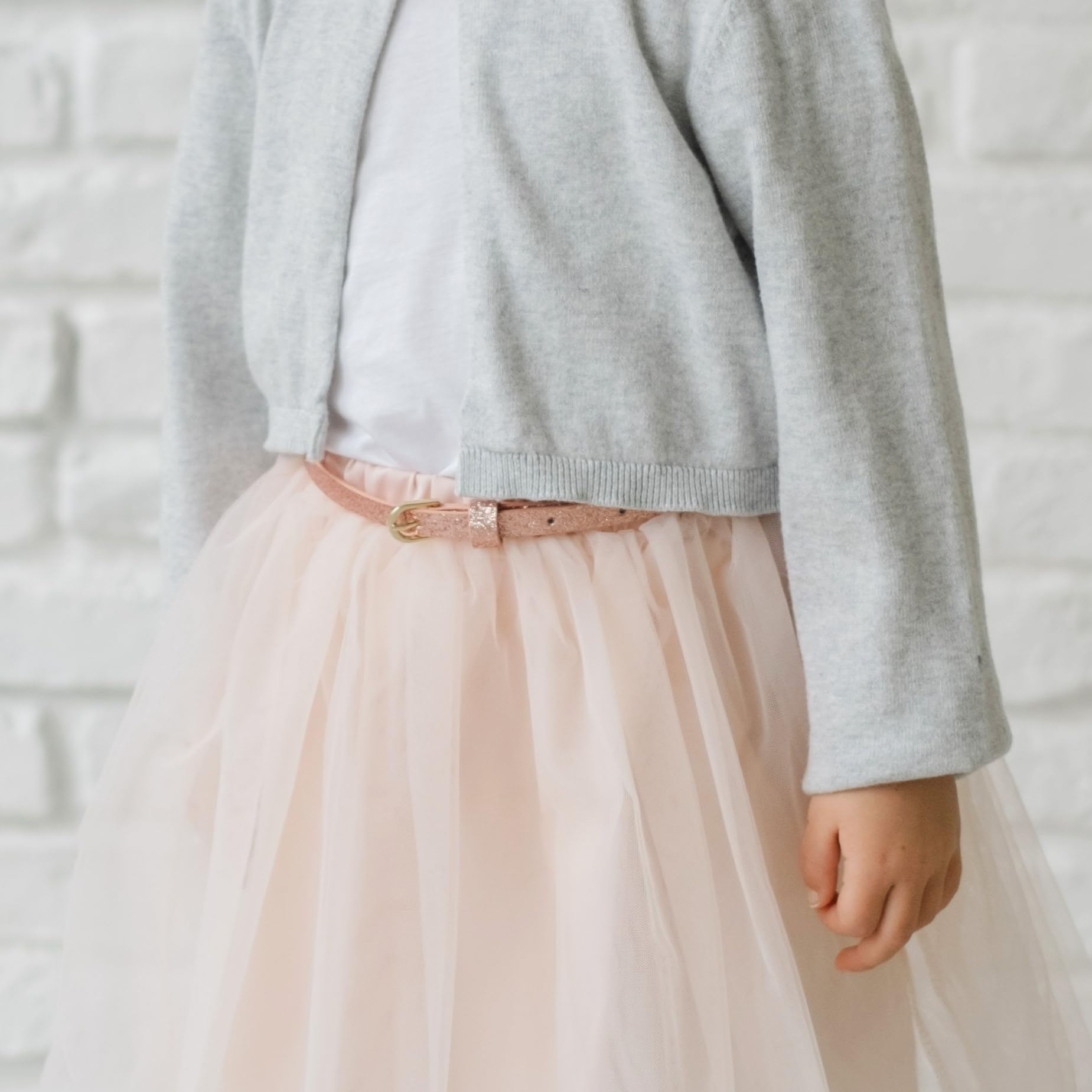 Ultra-Skinny Sparkly Glitter Belt for Girls 4 to 14