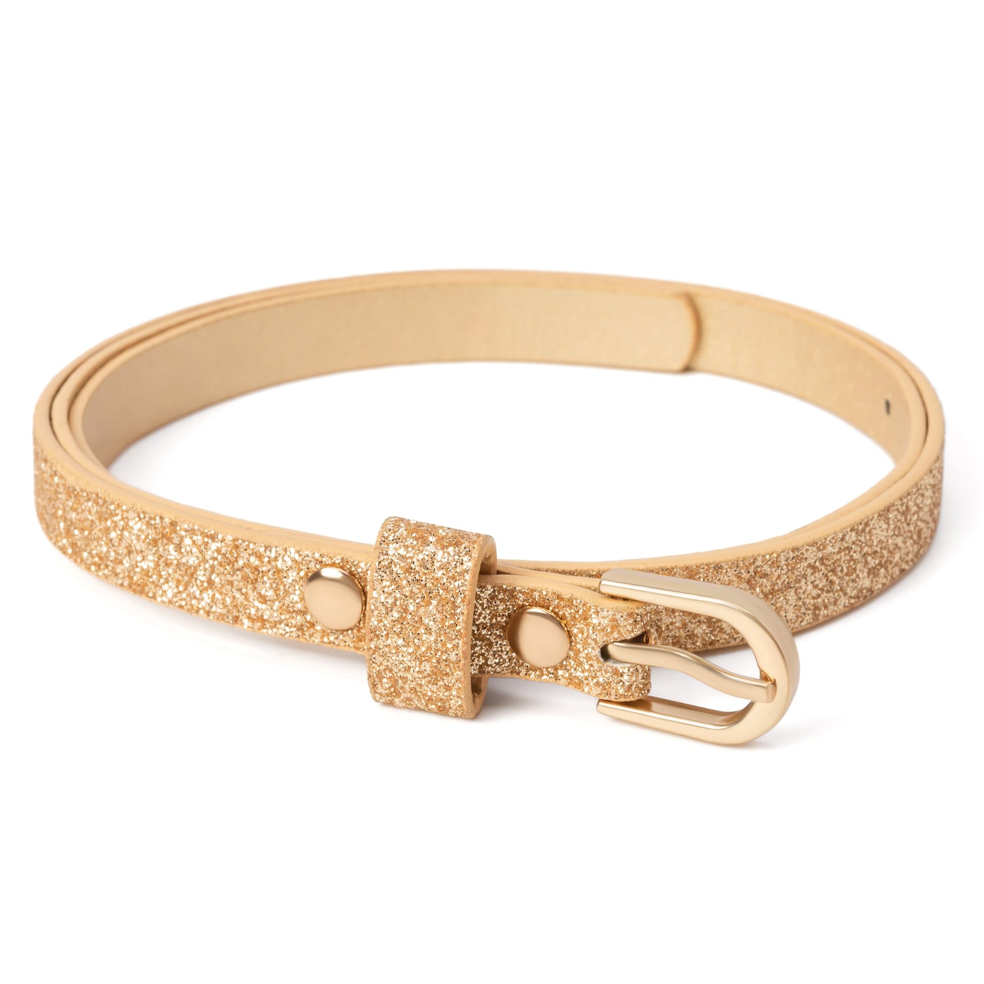 Ultra-Skinny Sparkly Glitter Belt for Girls 4 to 14