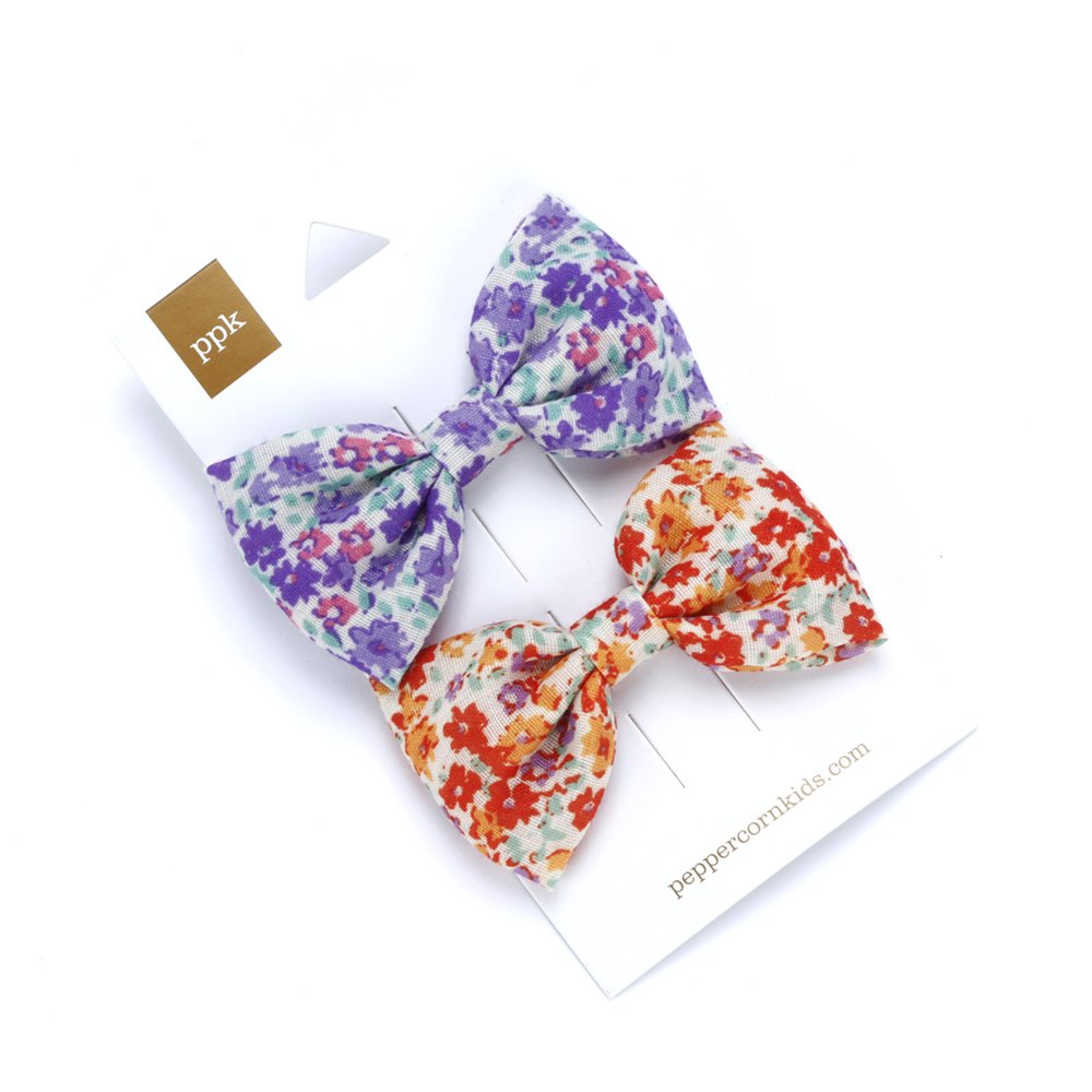 Floral Bow Hair Clip for Girls