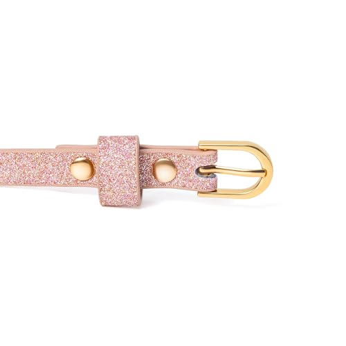 Ultra-Skinny Sparkly Glitter Belt for Girls 4 to 14