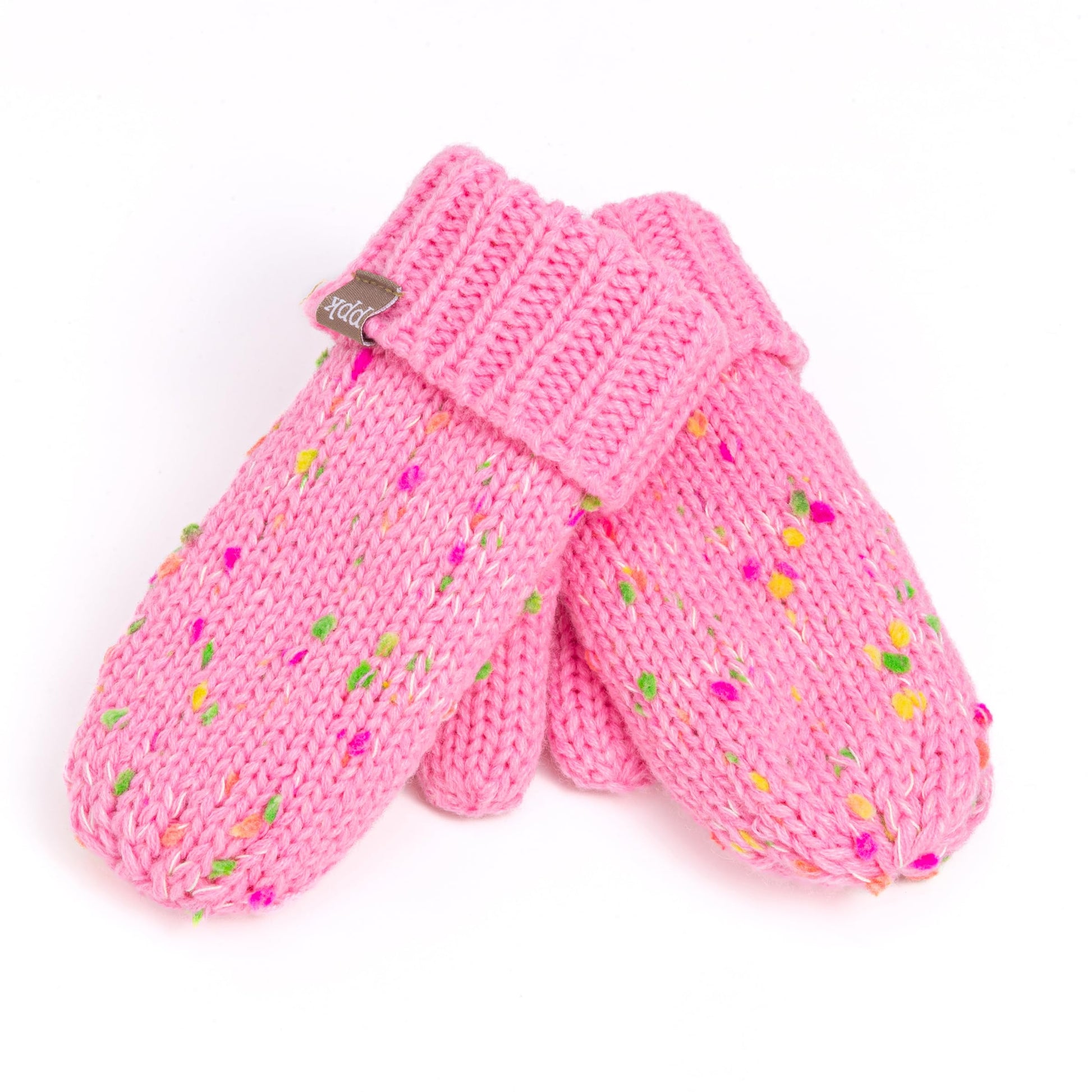 Girls Fun Speckled Knit Mittens for Kids All Ages 1-12 Years, Premium Quality, Fleece-lined Cold Weather Essential
