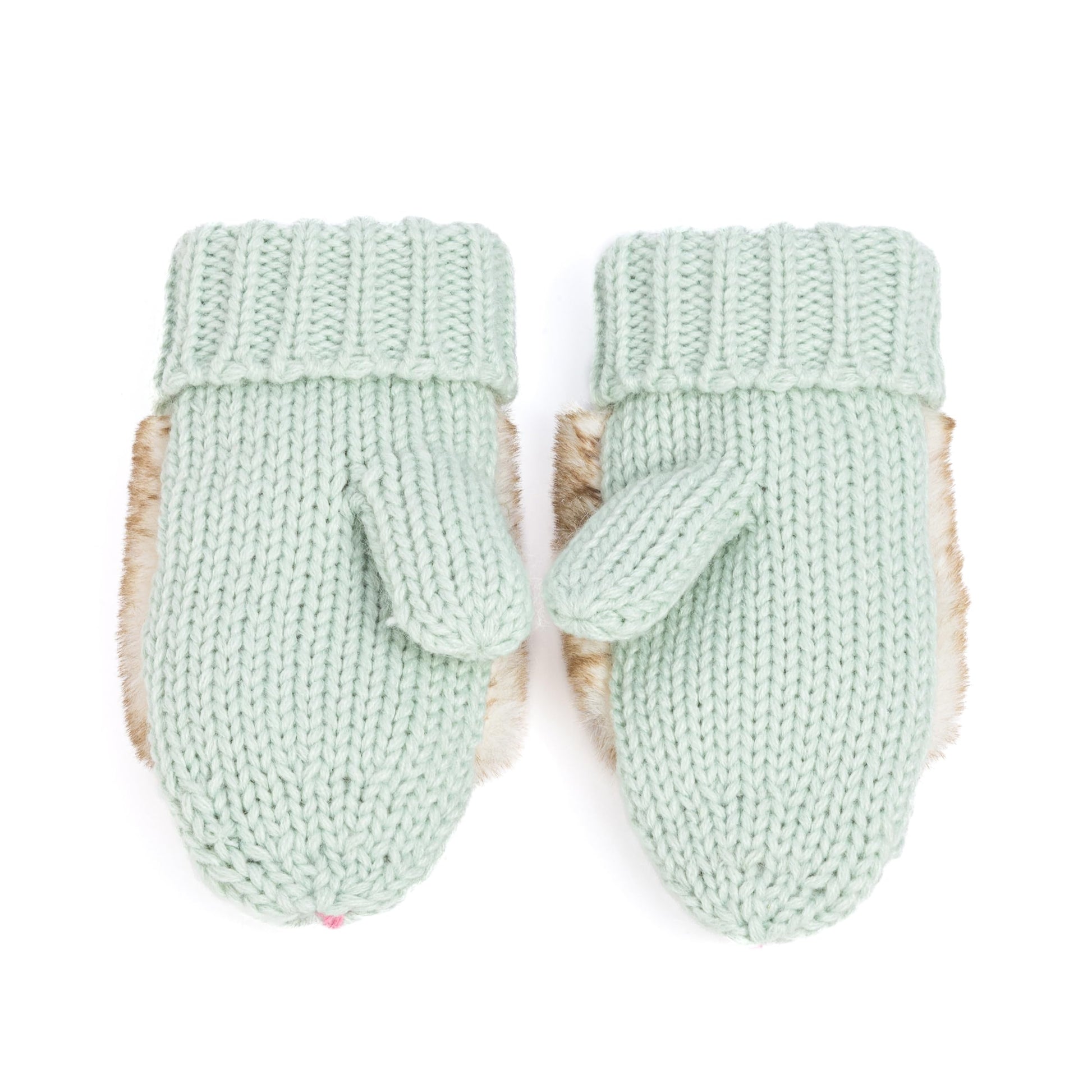 Warm Knit Winter Mittens for Girls Ages 3-12 Years, Fun Bunny Rabbit Design