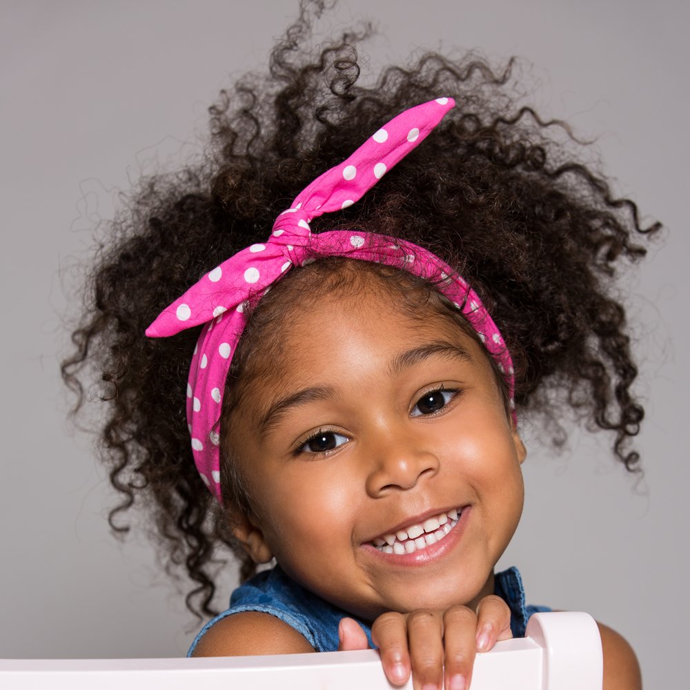 Little Girls Bow Stretchy Headwrap - Stylish, Fashionable Hairband for Girls up to Age 8