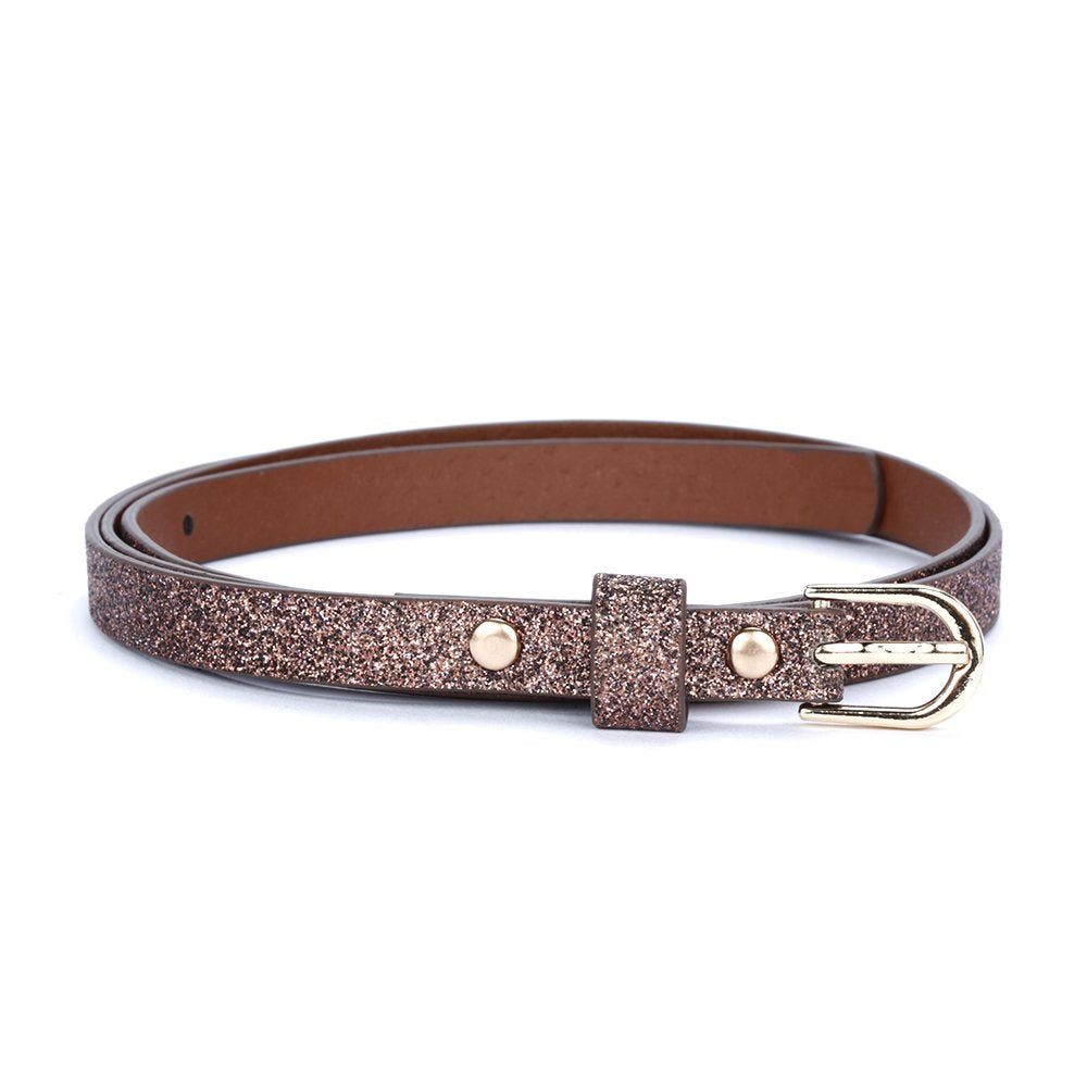 Ultra-Skinny Sparkly Glitter Belt for Girls 4 to 14