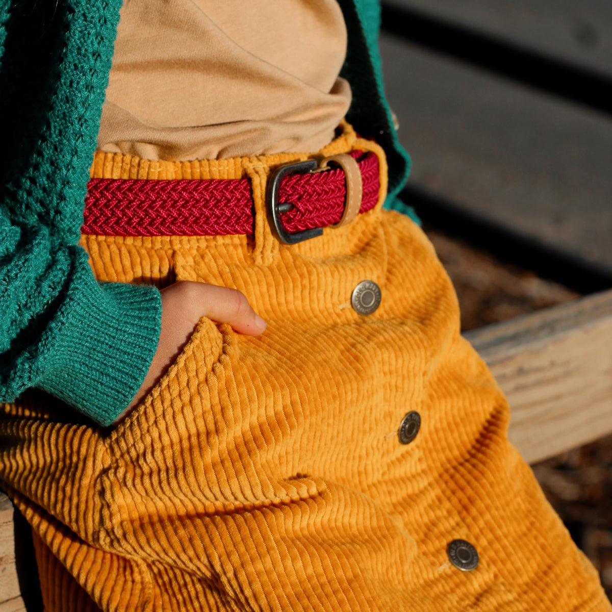 Girls Stretch Cord Braided Leather Belt - Children's Age (4-7 Y) (8-14Y)