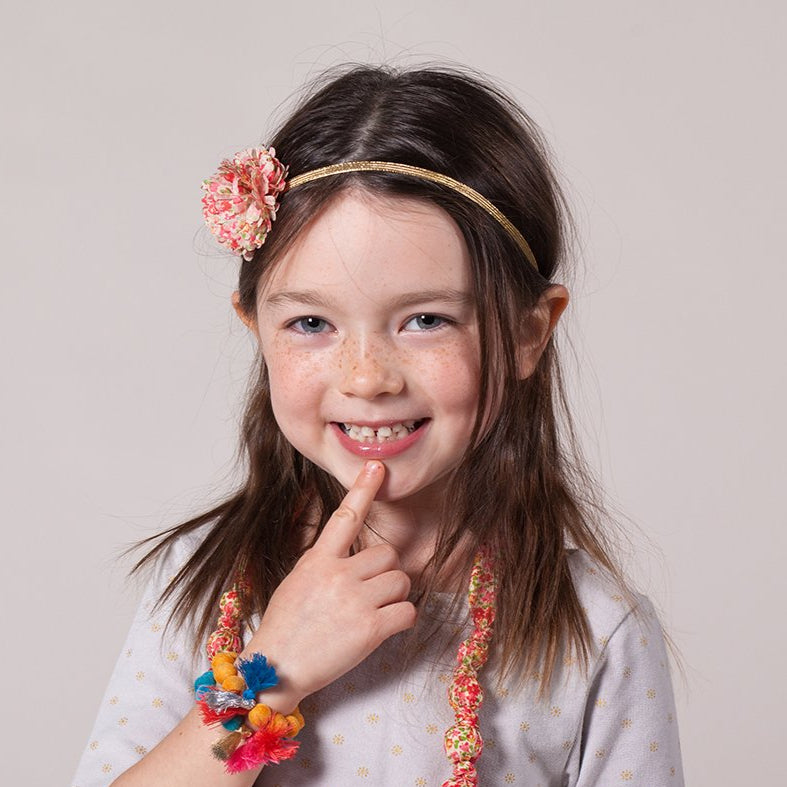 Floral Gold Headband for Girls 3-10