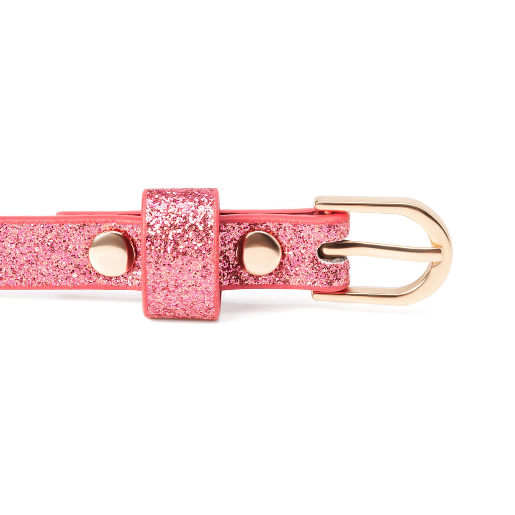 Ultra-Skinny Sparkly Glitter Belt for Girls 4 to 14