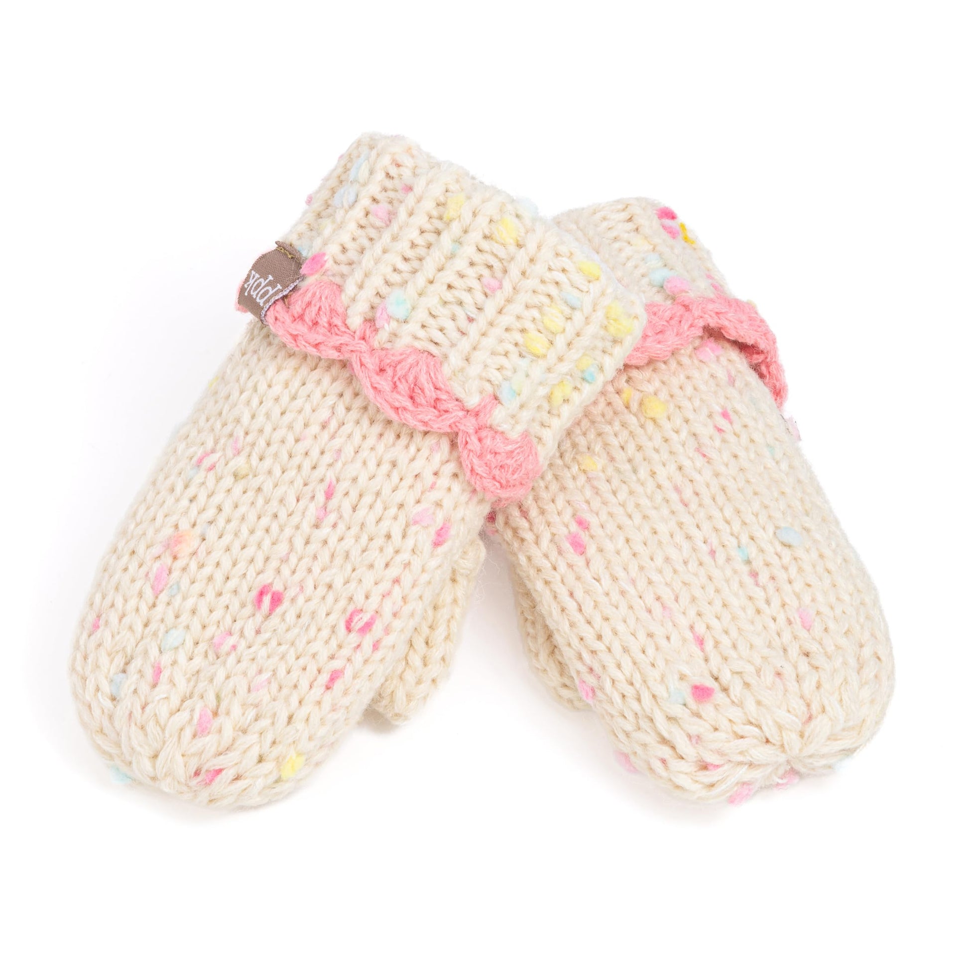 Cupcake Shaped Knit Beanie Hat 2-Pc Set with Mittens, for Toddler, Girls 2-6 Y, Cute Novelty Design