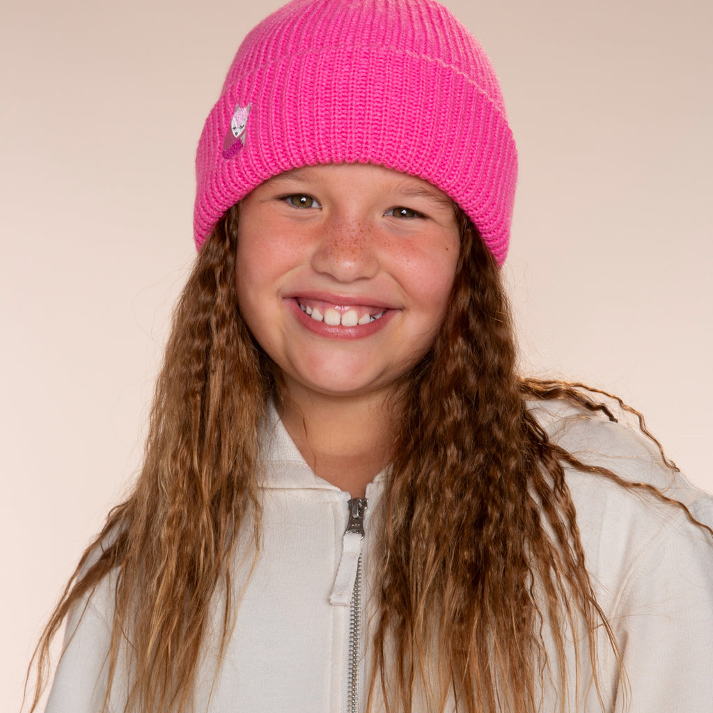 Girls Purple Beanie for Ages 3 to 10 Years, Premium Quality Winter Essential