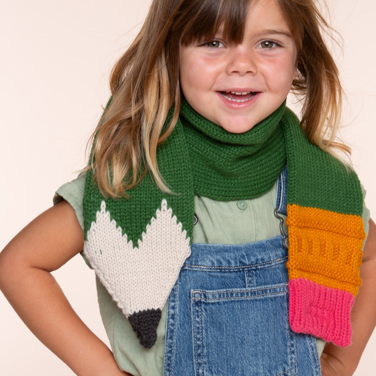Children's Soft Warm Double -Knit Scarf - Pencil- Shaped (Kids Age 3-8 years, Unisex)